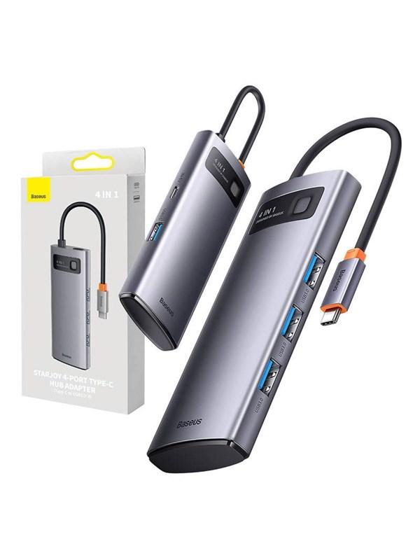 Baseus Hub 4in1 Metal Gleam Series USB-C to 3x USB 3.0 + Ethernet RJ45 USB hub - Diilimurkku