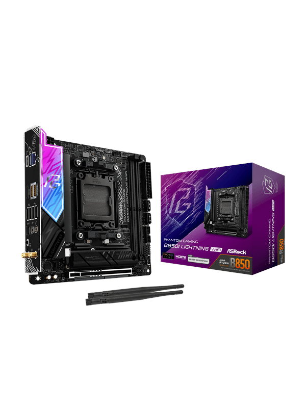 ASRock B850I Lightning WiFi Emolevy - AMD B850 - AMD AM5 socket - DDR5 RAM - Diilimurkku